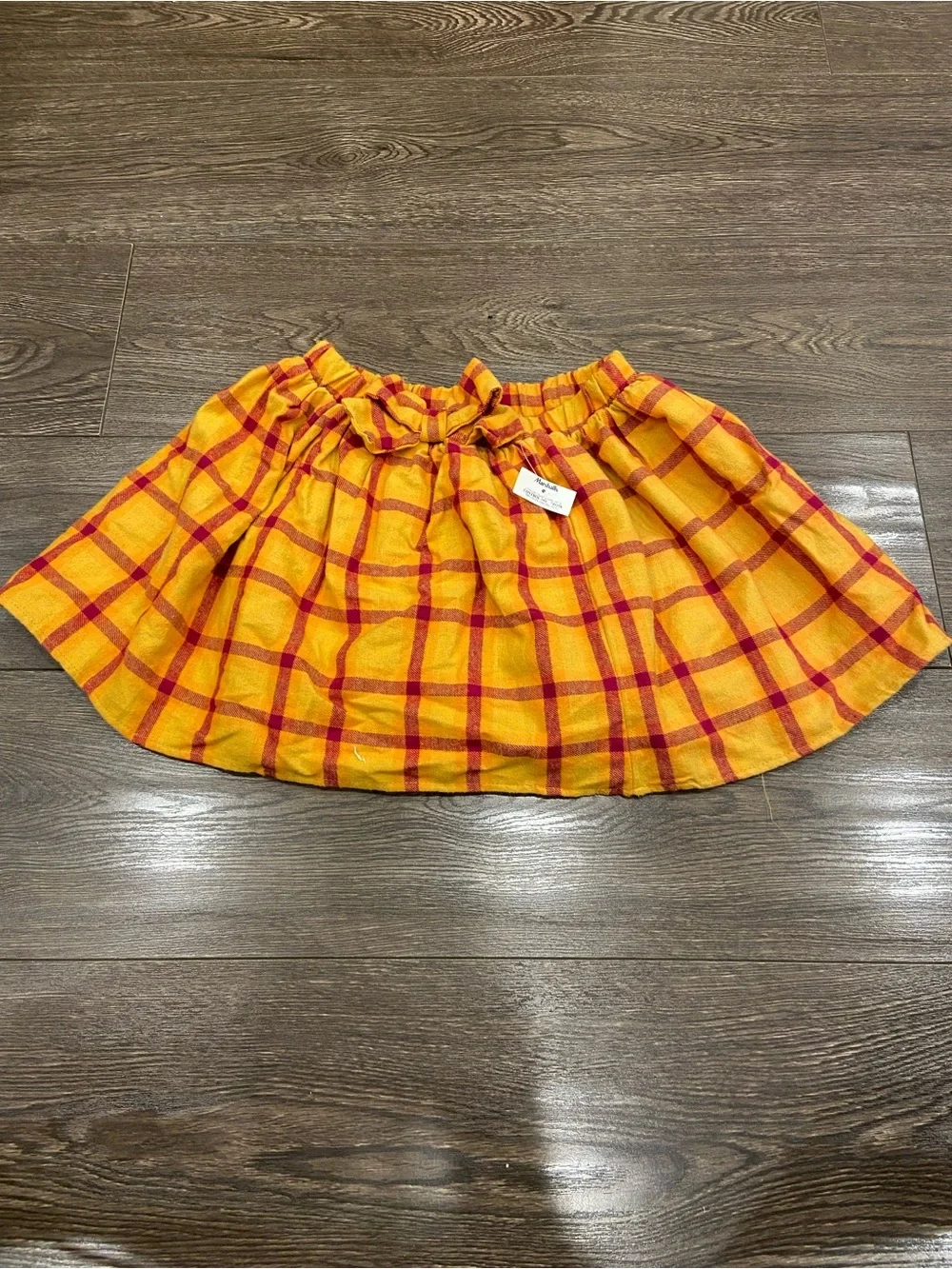 Cynthia Rowley Yellow and Red Plaid Girls' Skirt with Matching Headband